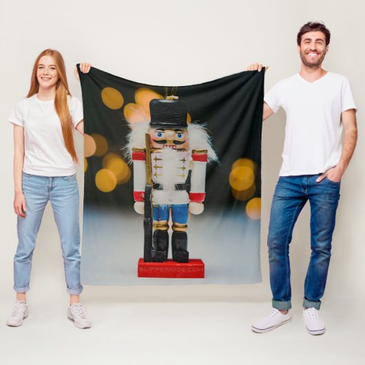 Christmas SlipperyJoe notenkraker beeldje ornament Fleece Deken (In situ)