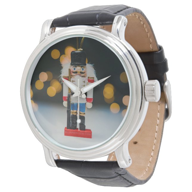 Christmas SlipperyJoe notenkraker beeldje ornament Horloge (Gekanteld)