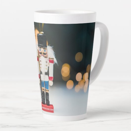 Christmas SlipperyJoe notenkraker beeldje ornament Latte Mok (Rechterhoek)