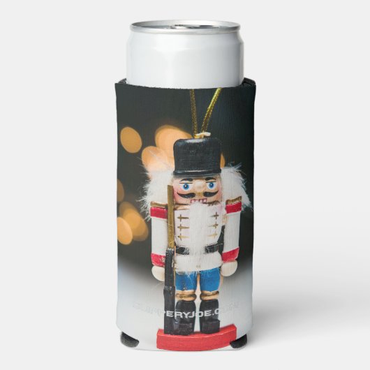 Christmas SlipperyJoe notenkraker beeldje ornament Seltzer Blikjeskoeler (Seltzer Voorkant)