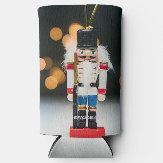 Christmas SlipperyJoe notenkraker beeldje ornament Seltzer Blikjeskoeler (Voorkant)