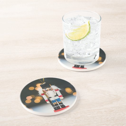 Christmas SlipperyJoe notenkraker beeldje ornament Zandsteen Onderzetter (Zijkant)