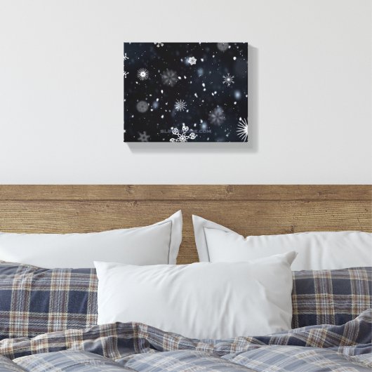 Christmas SlipperyJoe vallen verschillende vormen  Canvas Afdruk (Insitu (Slaapkamer))