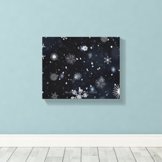 Christmas SlipperyJoe vallen verschillende vormen  Canvas Afdruk (Insitu (Houten vloer))