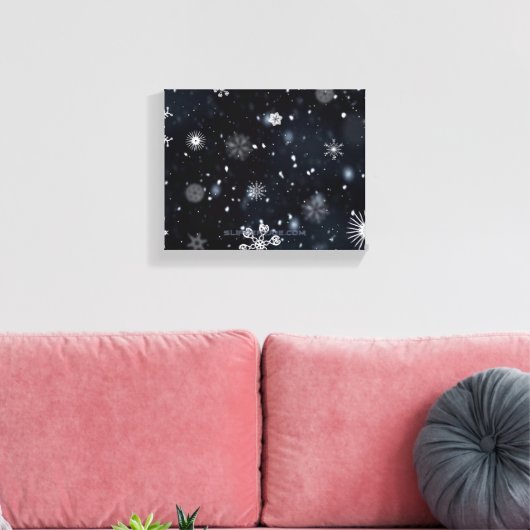 Christmas SlipperyJoe vallen verschillende vormen  Canvas Afdruk (Insitu (Woonkamer))