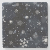 Christmas SlipperyJoe vallen verschillende vormen  Stenen Onderzetter (Voorkant)