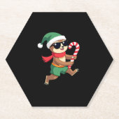 Christmas Sloth Elf Pepermunt Candy Cane Shirt Gi Kartonnen Onderzetters (Voorkant)