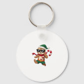 Christmas Sloth Elf Pepermunt Candy Cane Shirt Gi Sleutelhanger (Voorkant)