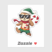 Christmas Sloth Elf Pepermunt Candy Cane Shirt Gi Sticker (Vel)