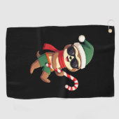 Christmas Sloth Elf Peppermint Candy Cane Shirt Gi Golfhanddoek (Horizontaal)