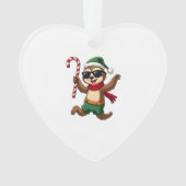 Christmas Sloth Elf Peppermint Candy Cane Shirt Gi Ornament (voorkant)