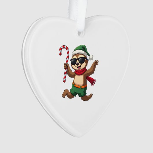 Christmas Sloth Elf Peppermint Candy Cane Shirt Gi Ornament (voorkant)