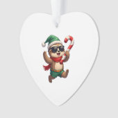 Christmas Sloth Elf Peppermint Candy Cane Shirt Gi Ornament (voorkant)