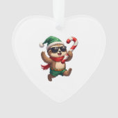 Christmas Sloth Elf Peppermint Candy Cane Shirt Gi Ornament (voorkant)