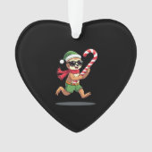 Christmas Sloth Elf Peppermint Candy Cane Shirt Gi Ornament (voorkant)