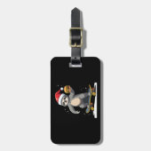 CHRISTMAS SLOTH Funny Christmas Skateboard Sloth ( Bagagelabel (Voorkant verticaal)