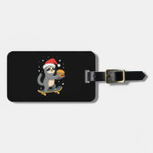 CHRISTMAS SLOTH Funny Christmas Skateboard Sloth ( Bagagelabel (Voorkant horizontaal)