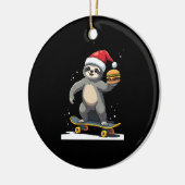 CHRISTMAS SLOTH Funny Christmas Skateboard Sloth ( Keramisch Ornament (Links)