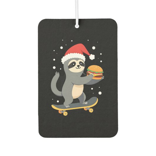 CHRISTMAS SLOTH Funny Christmas Skateboard Sloth ( Luchtverfrisser (Voorkant)