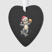 CHRISTMAS SLOTH Funny Christmas Skateboard Sloth ( Ornament (voorkant)