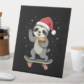 CHRISTMAS SLOTH Funny Christmas Skateboard Sloth ( Reclamebord Met Voetstuk (Insitu)