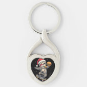 CHRISTMAS SLOTH Funny Christmas Skateboard Sloth ( Sleutelhanger (Voorkant)