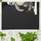 CHRISTMAS SLOTH Funny Christmas Skateboard Sloth ( Theedoek (Gevouwen)