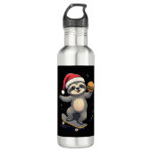 CHRISTMAS SLOTH Funny Christmas Skateboard Sloth ( Waterfles (Voorkant)