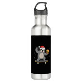 CHRISTMAS SLOTH Funny Christmas Skateboard Sloth ( Waterfles (Voorkant)