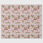 Christmas Sloth Gift Wrapping Paper Cadeaupapier (Vlak)