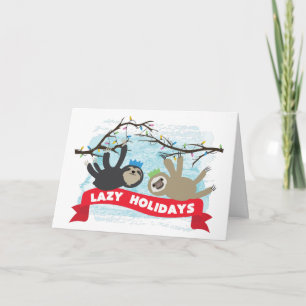 Christmas Sloth Kaart - Luie Feestdagen