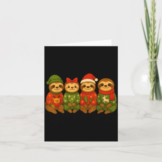 Christmas Sloth Matching Family Xmas Pajama Men Wo Kaart (Voorkant)