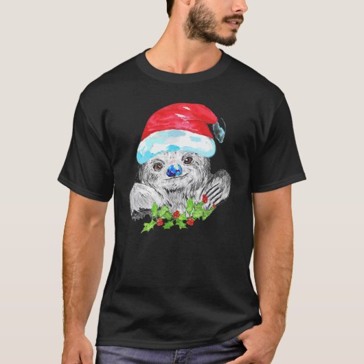 Christmas Sloth Merry Christmas Happy Holidays T-shirt (Voorkant)