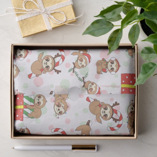 Christmas Sloths Tissue Paper Tissuepapier (Geschenk)