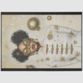 Christmas Smart Steampunk Vrouw Gold Q6 Decoupage Tissuepapier (Voorkant)