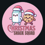 Christmas Snack Squad Melk en Cookie Stickers<br><div class="desc">Ga in de kerstsfeer met het kerstsnackteam Kawaii Milk and Cookie-ontwerp! Dit feestelijke en schattige ontwerp is voorzien van een onweerstaanbaar schattig melk- en koekjesduo, hand in hand en sportieve kerstmutsen, klaar om iedereen om zich heen te juichen. Dit shirt is een must-have voor iedereen die houdt van de magie...</div>