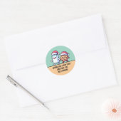 Christmas Snacks Milk and Cookie Cute Custom Text Ronde Sticker (Envelop)