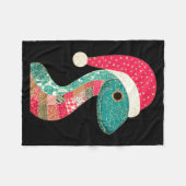 Christmas Snake Santa Hat Holiday Fun Premium Tri- Fleece Deken (Voorkant (Horizontaal))