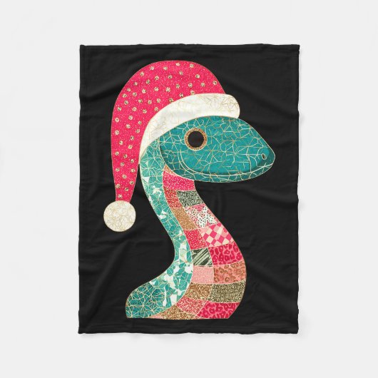 Christmas Snake Santa Hat Holiday Fun Premium Tri- Fleece Deken (Voorkant)
