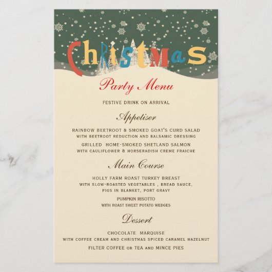 CHRISTMAS SNEE SCENE | MENU CHRISTMAS PARTIJ (Voorkant)