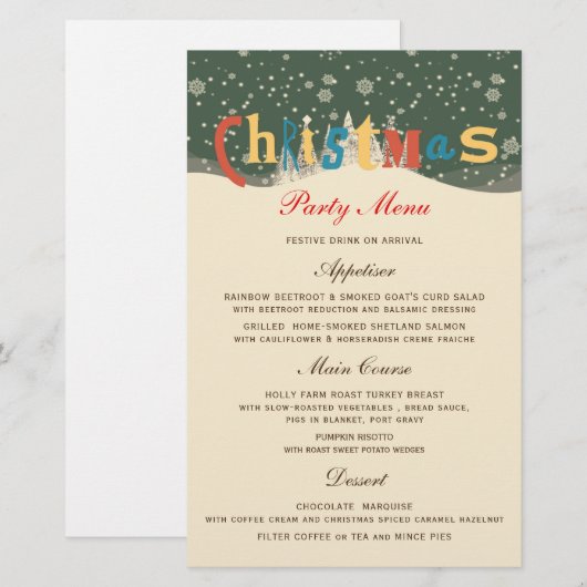 CHRISTMAS SNEE SCENE | MENU CHRISTMAS PARTIJ (Voorkant / Achterkant)