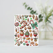 Christmas Snoep And Sweet trakteert clipart Briefkaart (Staand voorkant)