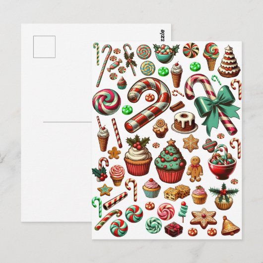 Christmas Snoep And Sweet trakteert clipart Briefkaart (Voorkant / Achterkant)