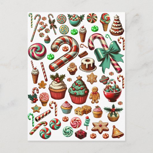 Christmas Snoep And Sweet trakteert clipart Briefkaart (Voorkant)
