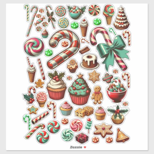 Christmas Snoep And Sweet trakteert clipart Sticker (Vel)