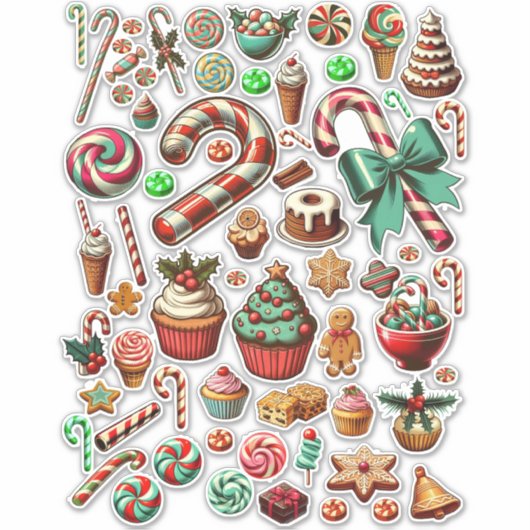 Christmas Snoep And Sweet trakteert clipart Sticker (Voorkant)