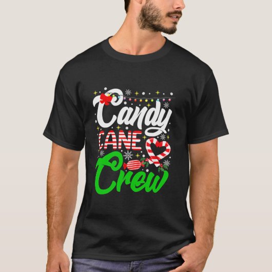 Christmas Snoep Lover Funny Xmas Candy Cane Crew L T-shirt (Voorkant)