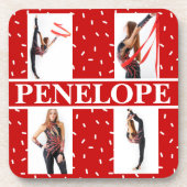 Christmas Snoep Sprinkle 4 Fotocollage Bier Onderzetter (Voorkant)