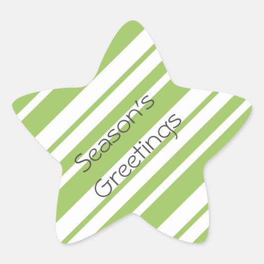 Christmas Snoep Stripe Star Sticker (Voorkant)