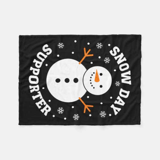 Christmas Snow Day Suprter Snowflake Snowman Funny Fleece Deken (Voorkant (Horizontaal))